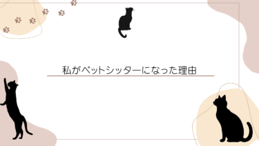 ペットシッターになろうと思った理由